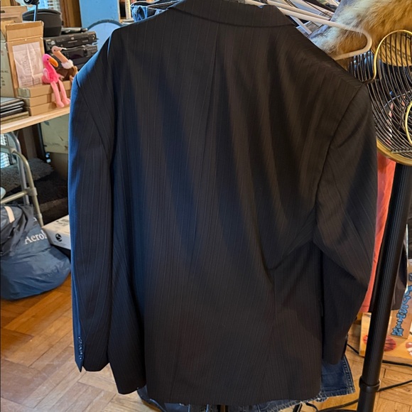 Men's Calvin Klein Navy Blue Pinstripe Suit - Picture 3 of 4